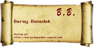 Berey Benedek névjegykártya